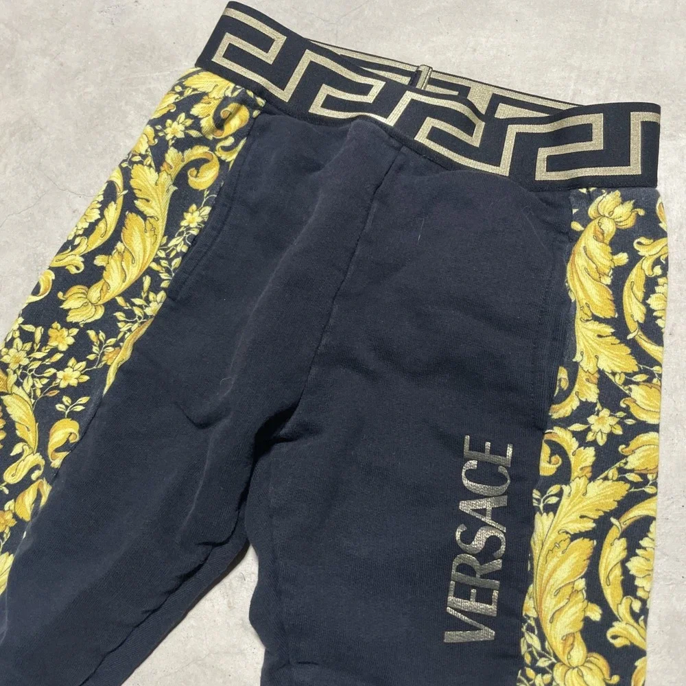 Versace Boy's Logo-Print Barocco Trim Sweat Pants Joggers Toddler 4 110/50